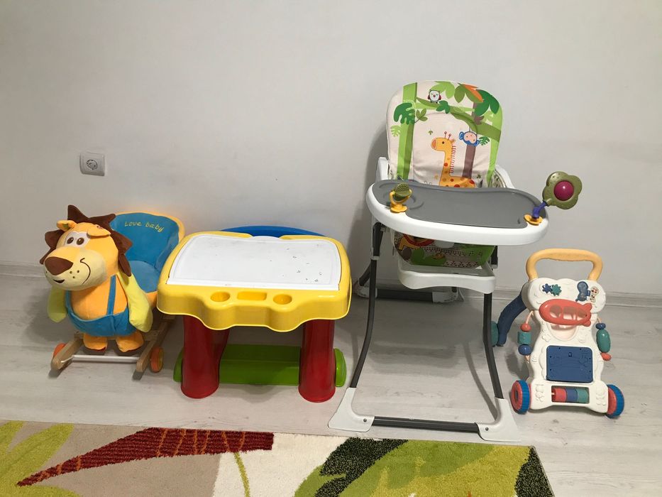 Количка 3в1 столче за хранене, Уокър и музикална люлка