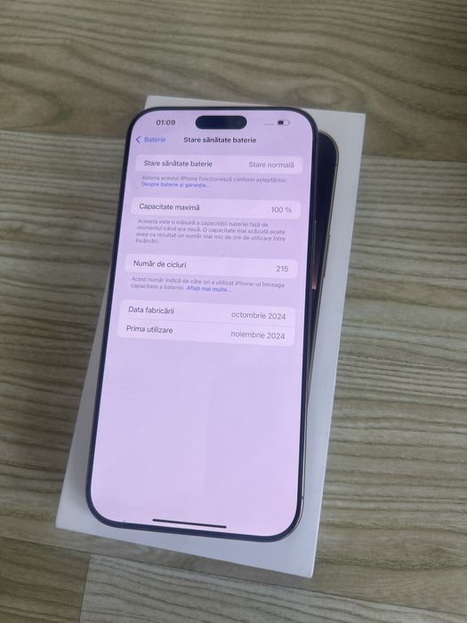 iPhone 16 PRO MAX   100 % Bateria  NOU  Accept Schimburi