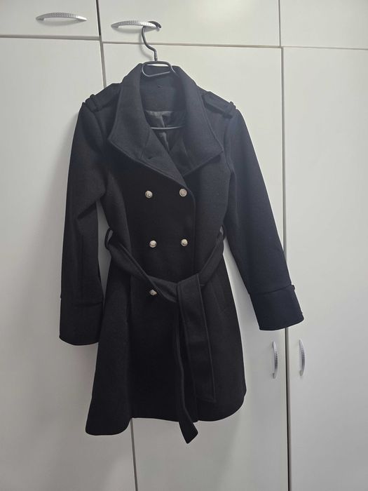 Дамско черно палто