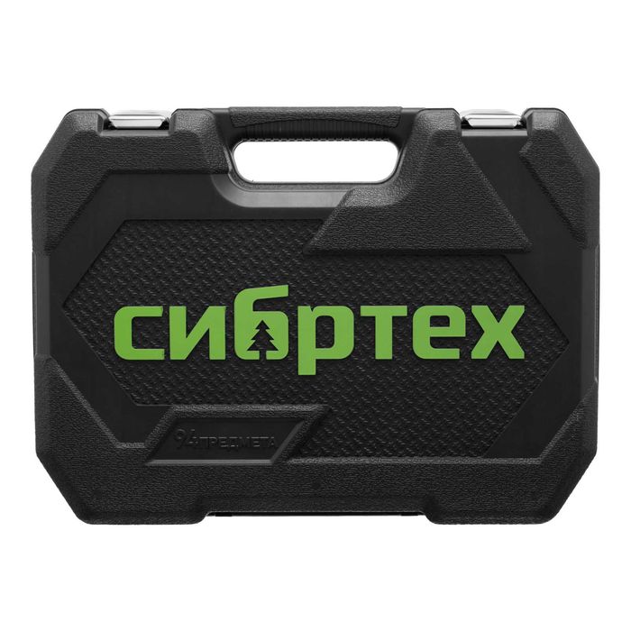 Набор инструментов, 1/2", 1/4", пластиковый кейс, 94 предмета. Сибртех