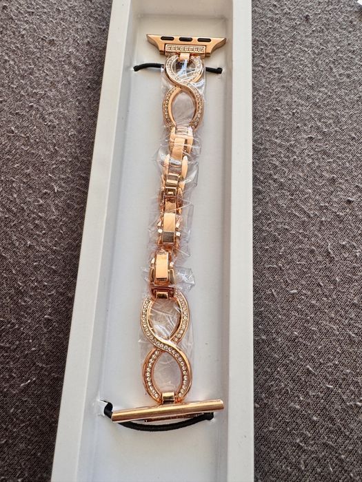 Brăţară ceas compatibilă Apple Watch – auriu roz 38–42mm
