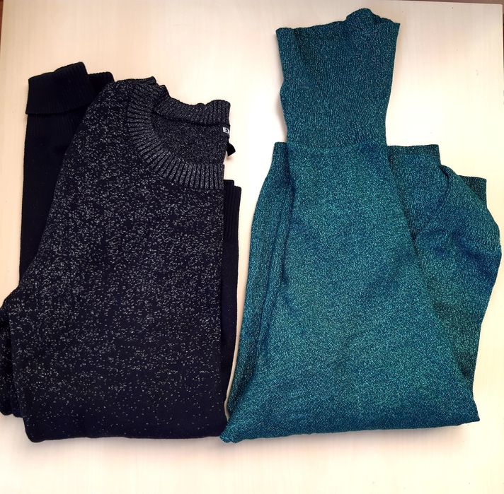 Дамски пуловери с лъскави нишки, размер L