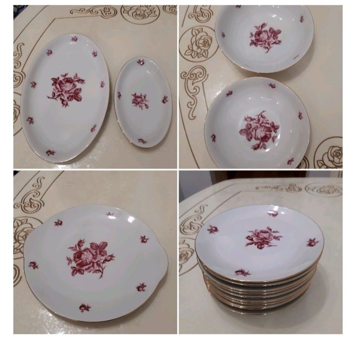 Сервиз столовый "Роза" Богемия(Чехословакия)