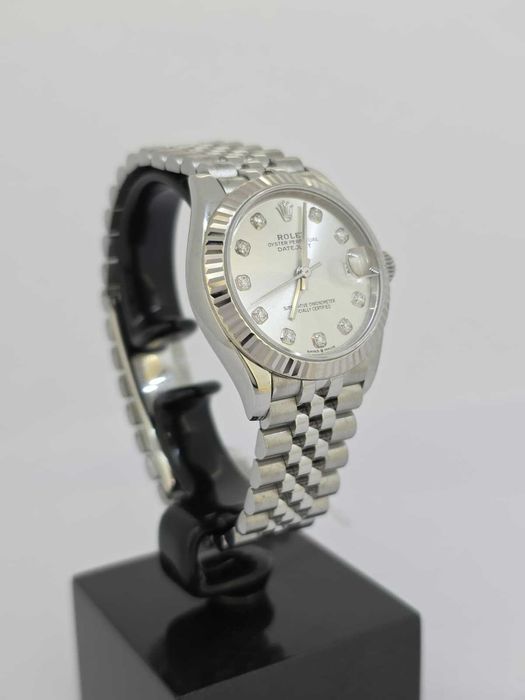 Rolex Oyster Perpetual Datejust 31 — Steel & White Gold, Silver Diamond Dial