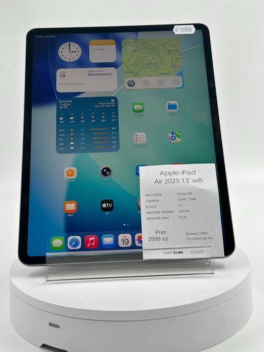 Apple Ipad AIR 13 2025 128GB WIFI Bat100 13cc Garantie 24 Luni CashBox