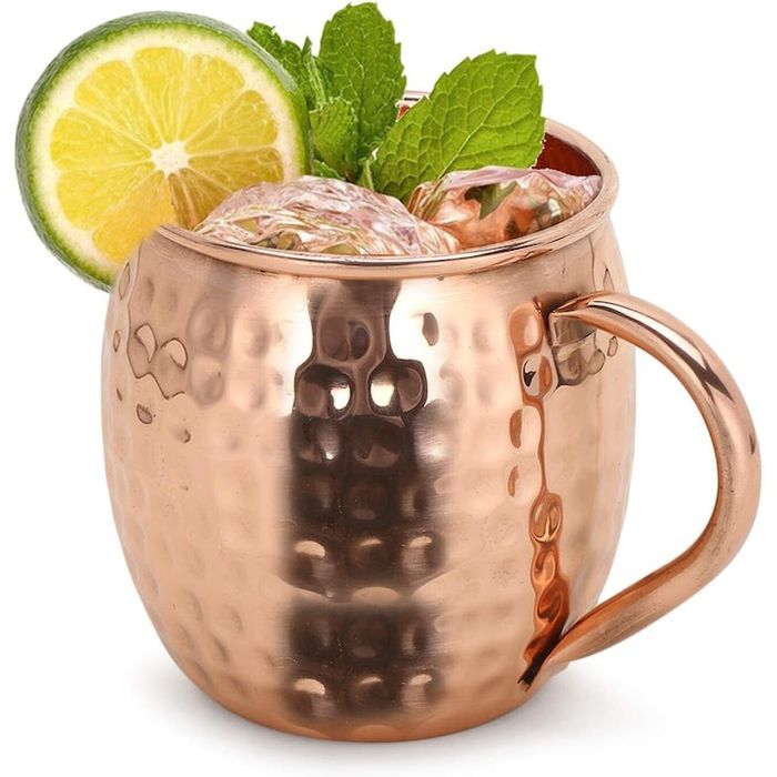 Комплект от 2 чаши Moscow Mule Zap Impex, 100% ръчно изработена масивна мед, 530 ml,