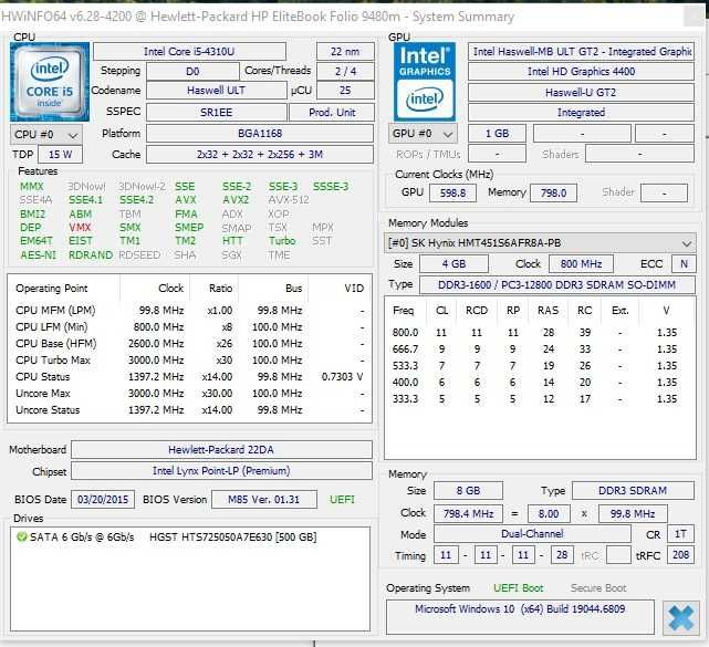 Laptop Hp Folio 9480m I5 4310m Ram 8GB HDD/SSD 14 Inch Slim