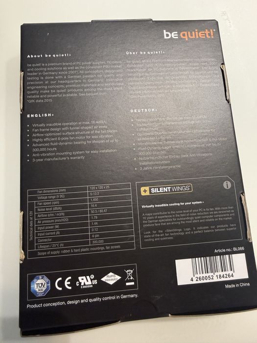 Ventilatoare be quiet! Silent Wings 3 120mm PWM – noi, nefolosite