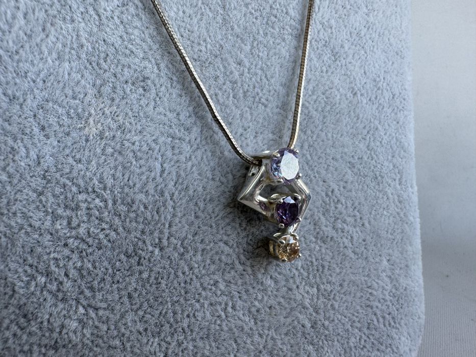 Pandantiv si lant din argint-cubic zirconia