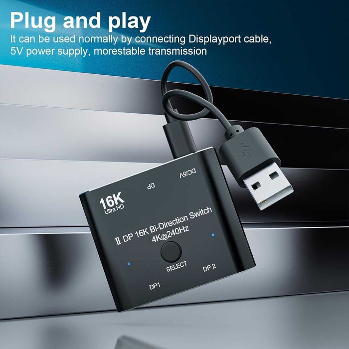 DisplayPort 16K Switch Bi-Directional - CableDeconn