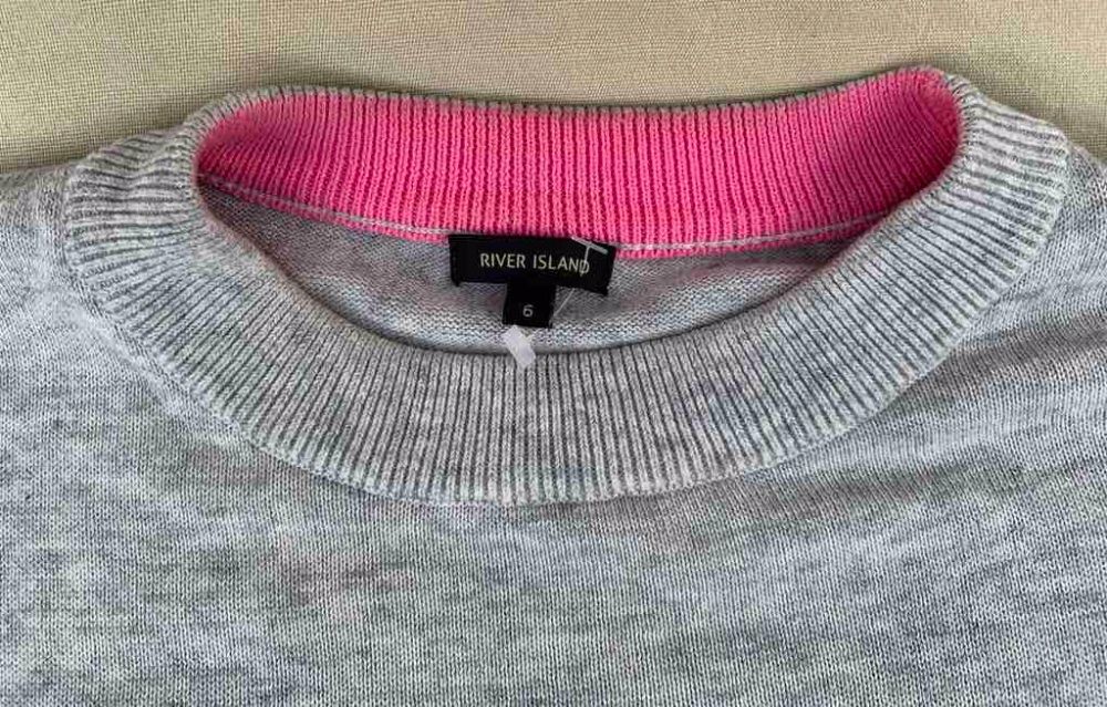 RIVER ISLAND Bluza/Pulover Fashion Jumper Gri Zebra UK Oferta 1+1