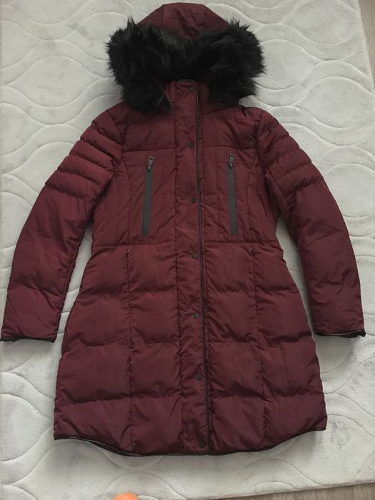 Дълго зимно яке в цвят бордо размер L