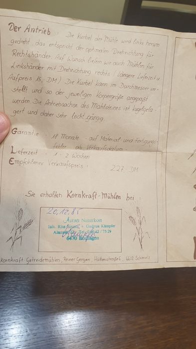 Мелница каменна немска оригинал РЯДКОСТ