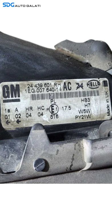 Far Dreapta Halogen Opel Astra G 1998 - 2004 Cod 24439601RH 1EG007640-14 [L7993]