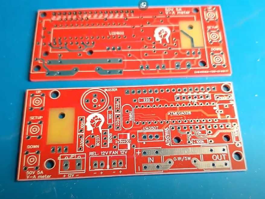 Vand cablaj voltampermetru de panou cu Atmega328 si ADS1115