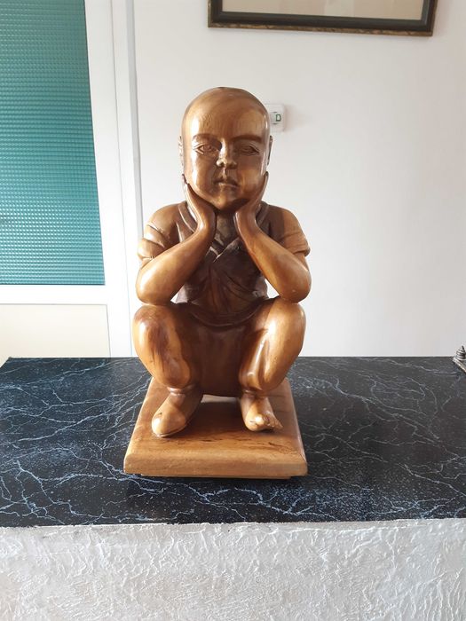Copil ganditor din lemn masiv, inalt 46cm si 3,8kg