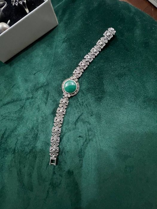 Серебряный комплект: серьги и кольцо. И браслет. 100у.е.