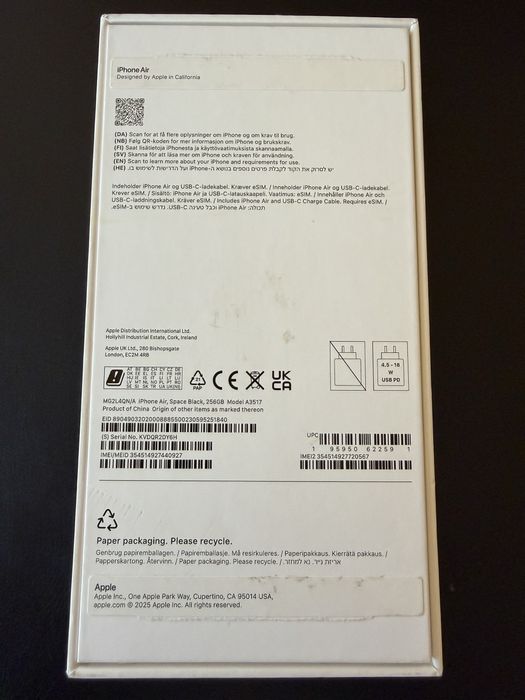Iphone AIR 256 GB in garantie