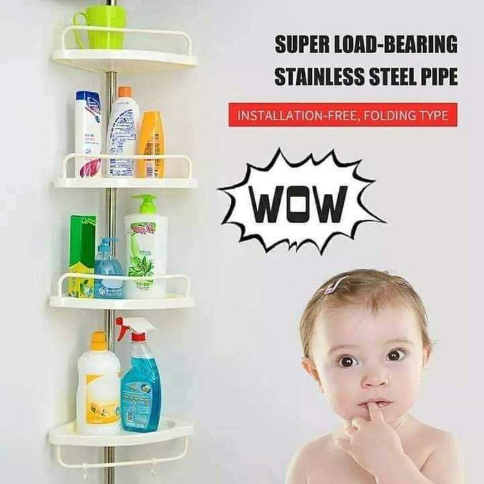 Практична ъглова етажерка за баня MULTIFUNCTIONAL CORNER SHELF