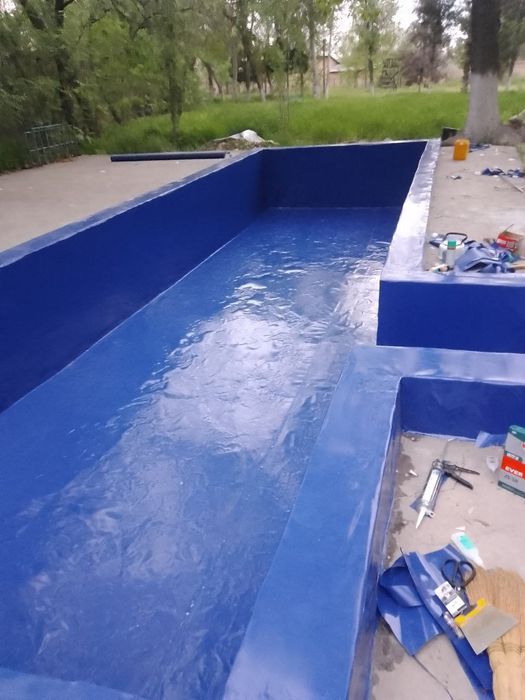 Натяжнка бассейна тентом , ПВХ пленкой  , ремонт бассейнов