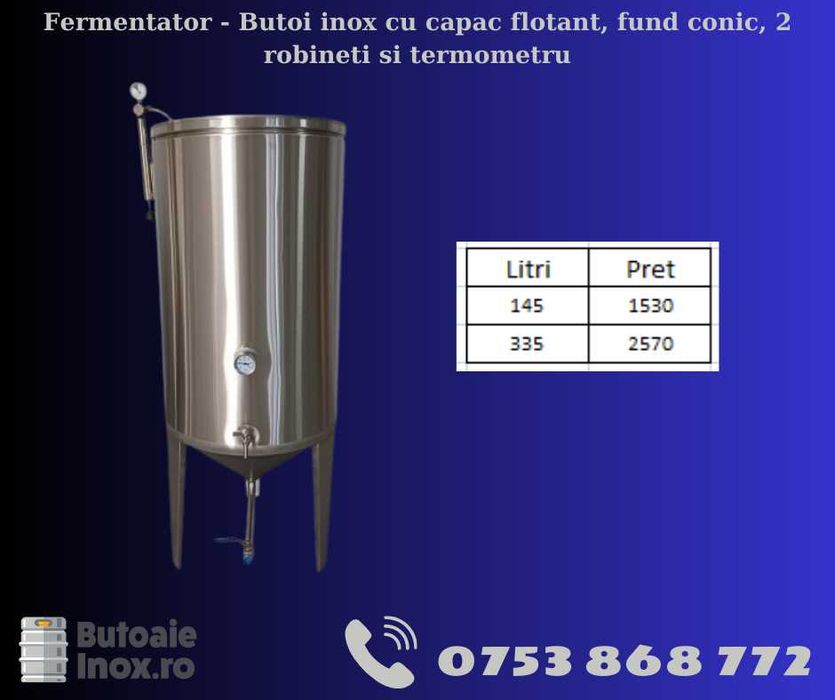 Butoaie inox de la 30 la 550 litri