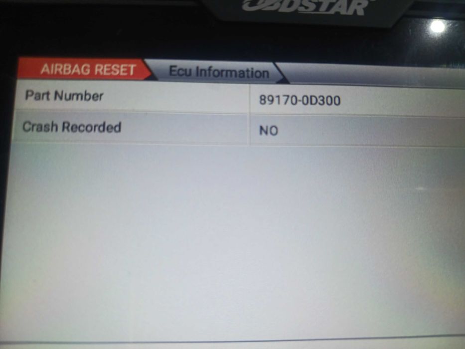 airbag reset(CRASHDATA)
