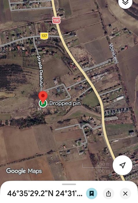 Teren Bardesti intravilan 900mp cu intrare din drumul judetean