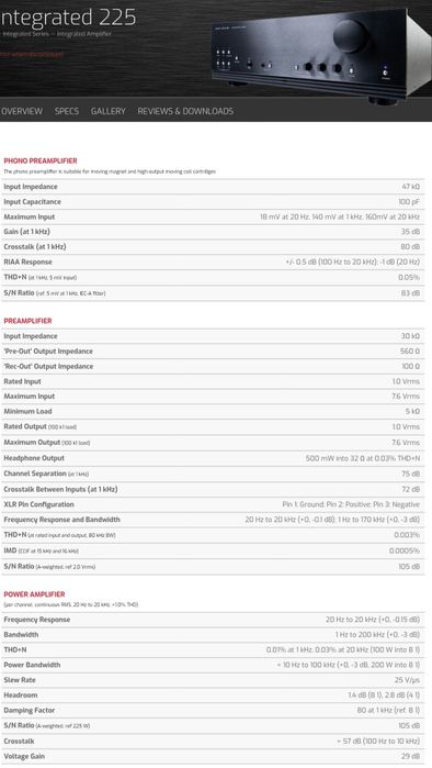 Amplificator stereo de putere Anthem Integrated 225