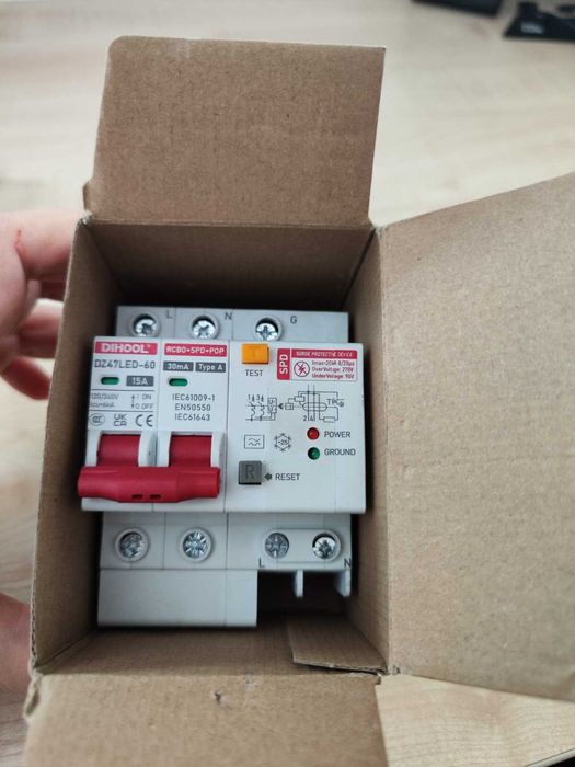 Intrerupator Diferential Protectie circuit 15A 30mA