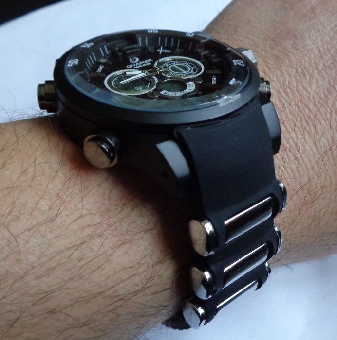 Мъжки часовник QUAMER жълт,бял ново