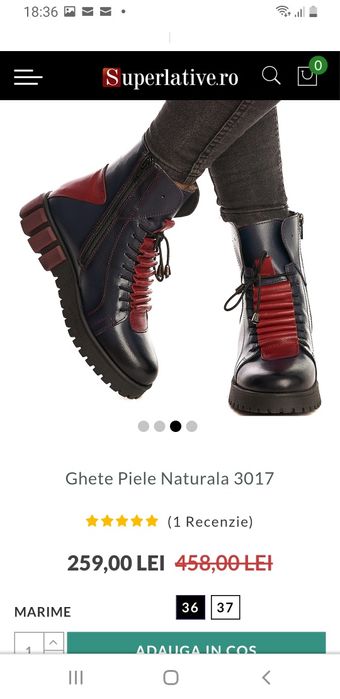 Ghete piele naturala marimea 38