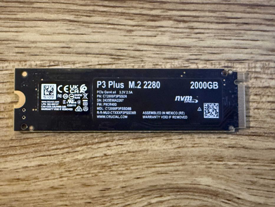 НОВ! 2TB SSD NVMe Gen4`Crucial M3 Plus