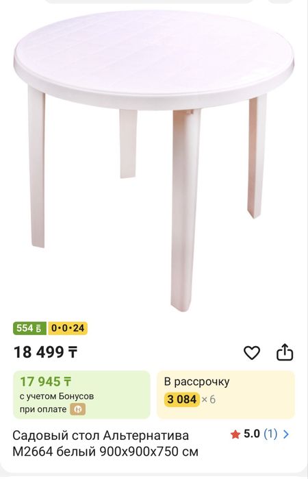 Комплект садовой мебели (стол +2стула)