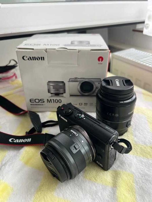 Pachet Complet Canon EOS M100 Kit + adaptor + obiectiv EF