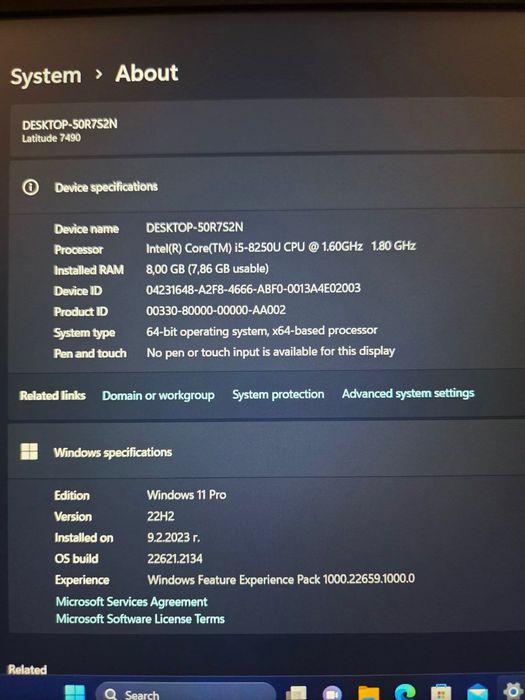 Лаптоп Dell Latitude 7490