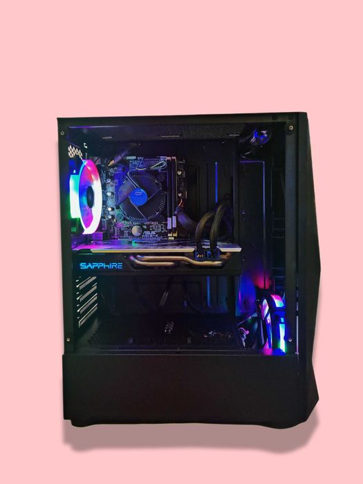 Intel Xeon 1226 v3( i5 4590), 16 gb RAM, SSD+HDD 500, AMD RX 580