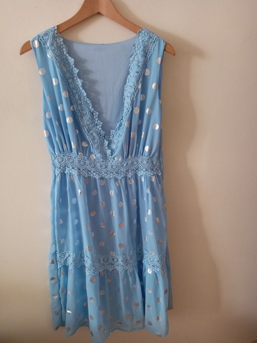 Лятна рокля в размер М, небесно синя