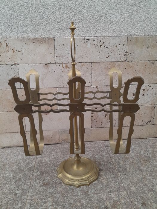 Suport vechi  din bronz pentruziare,  reviste,  viniluri,  50/30/20 cm