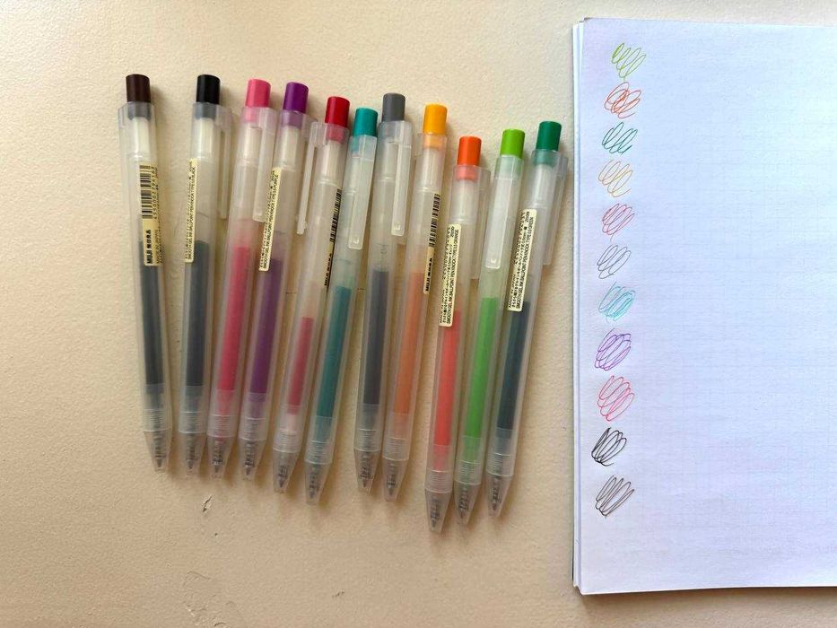 Японские цветные ручки Muji (11 шт)