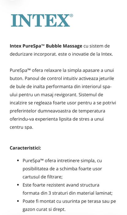 Jacuzzi PureSpa Intex 4 locuri