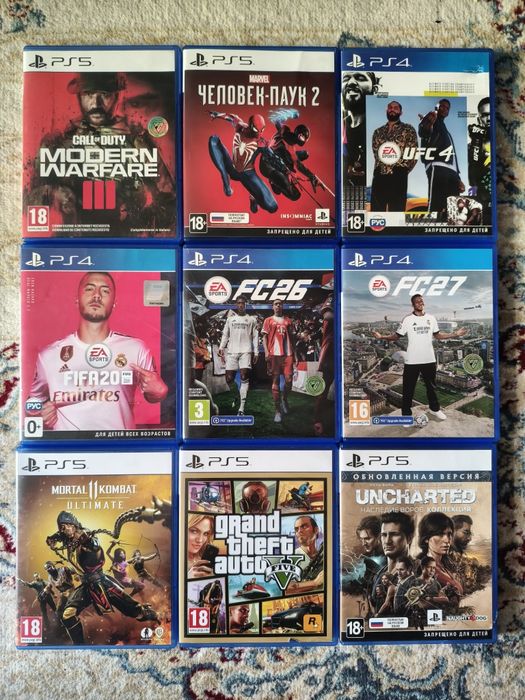 Fc 27, ufc 4, gta, mk 11
