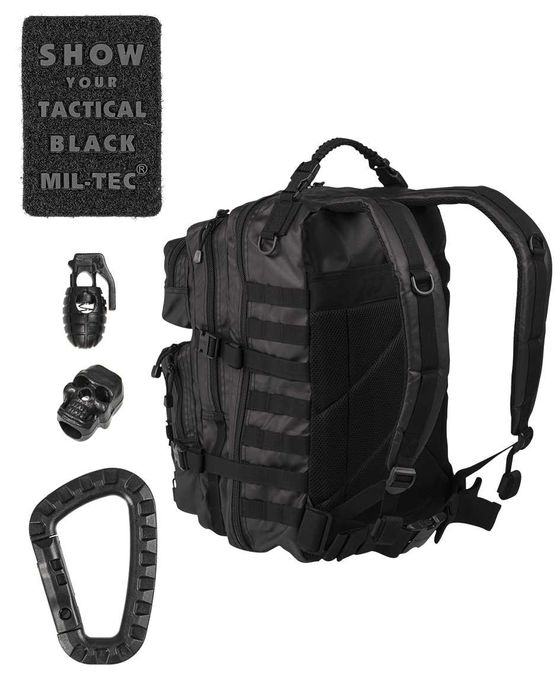 RUCSAC MILITAR MILTEC TACTICAL Black Marime 36 litri Negru Impermeabil