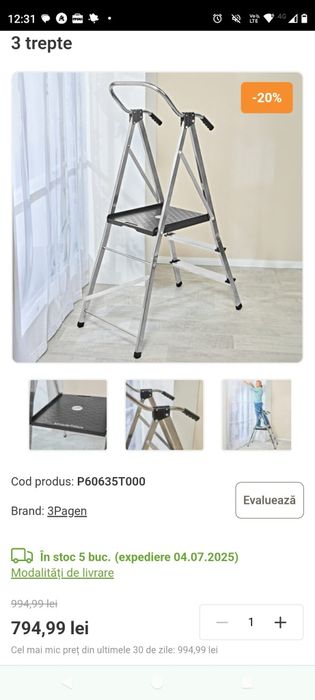 Scara aluminiu 3 trepte