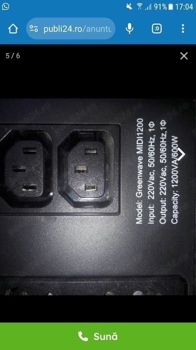 UPS neintreruptibil 1200Va/600W