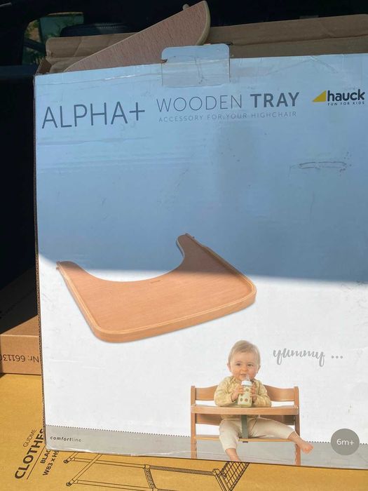 Scaun masa din lemn pentru copii Hauck - Alpha Plus, Natur