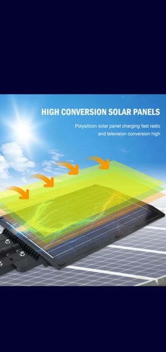 LED фонарь на солнечной панели с аккумулятором. 200 ватт