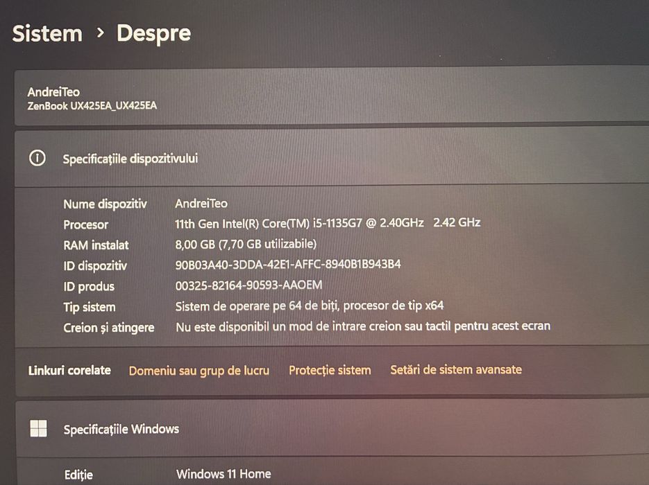 Laptop ASUS ZenBook 14 Slim – i5 Gen 11