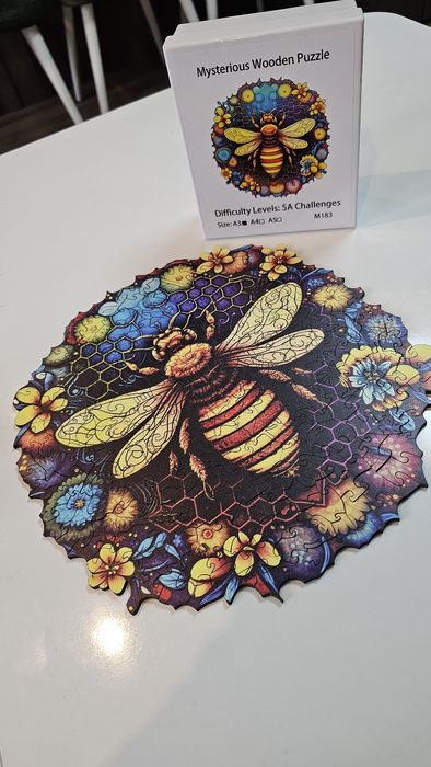 Дървени пъзели. Паун 1,  паун 2 , пчела и колибри