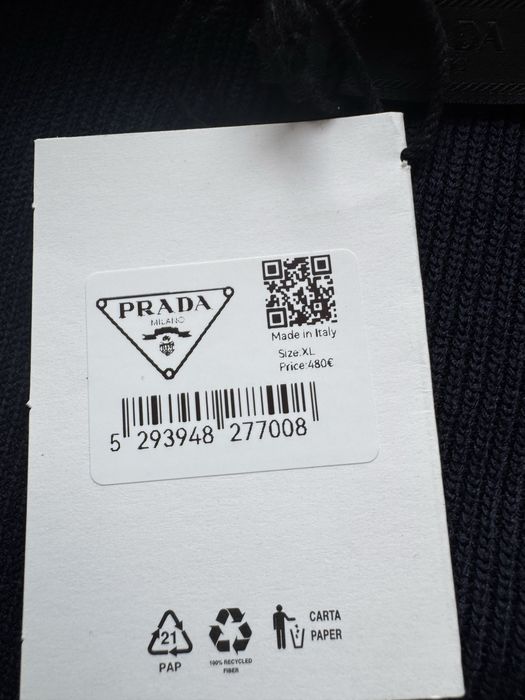 Prada-Чисто нова оригинална мъжка тениска ХЛ/(плетиво)