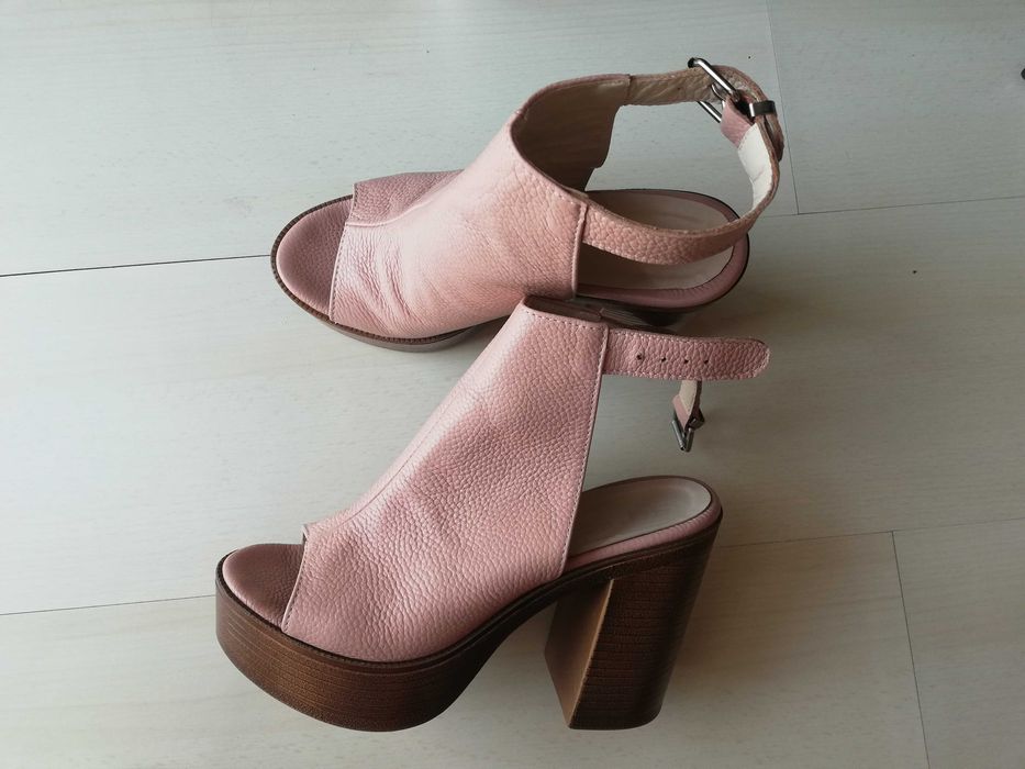 Дамски сандали на платформа (размер 38). Естествена кожа.